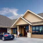 Porche convertible tilt and turn windows exterior door residential with couple