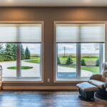two double windows featured here with our high quality european made blinds